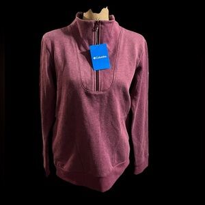 Columbia Hart Mountain 1/4 Zip Maroon Crewneck Sweatshirt